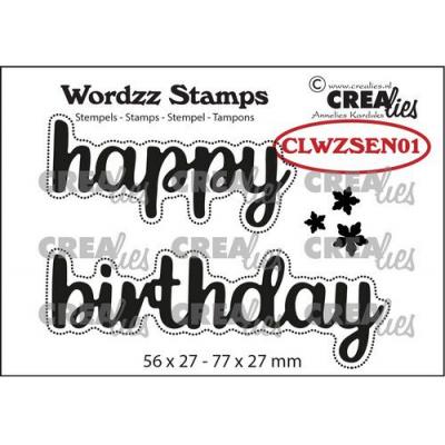 Crealies Wordzz Clear Stamps - Happy Birthday